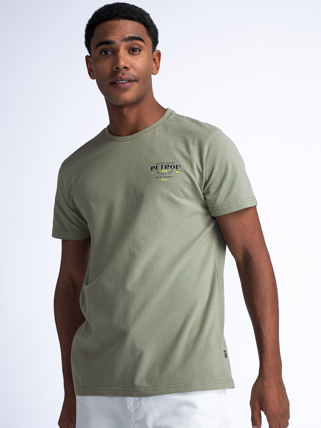 

Petrol Regular Fit Typography Printed Pure Cotton T-shirt, Grey