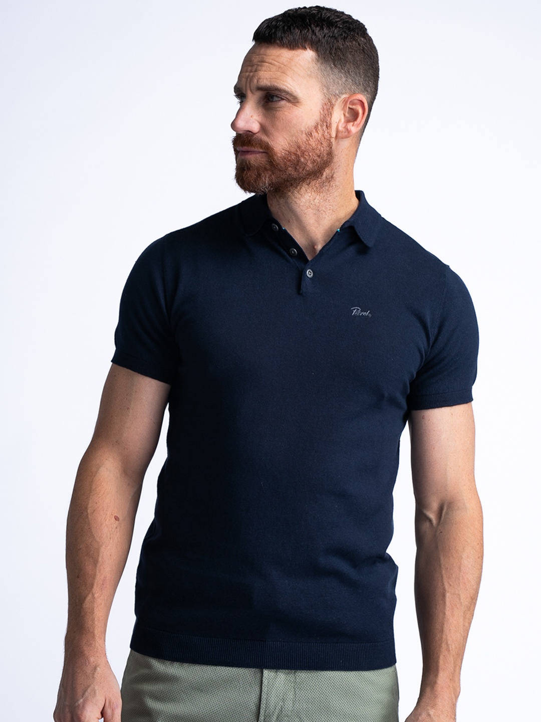 

Petrol Regular Fit Polo Collar Pure Cotton T-shirt, Navy blue