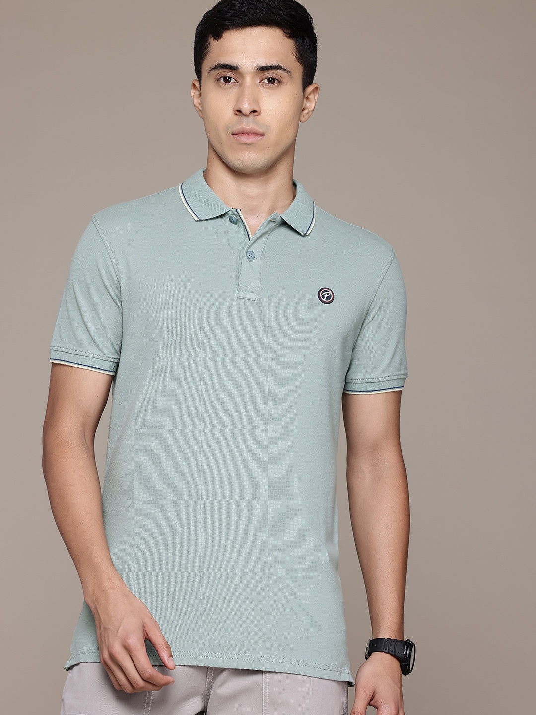 

Petrol Men Polo Collar T-shirt, Grey