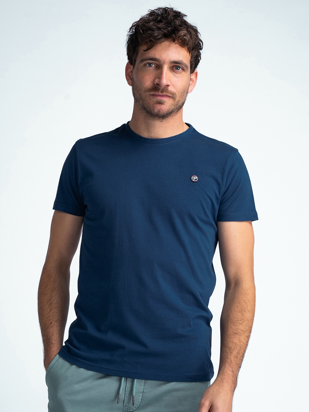 

Petrol Regular Fit Pure Cotton T-shirt, Navy blue