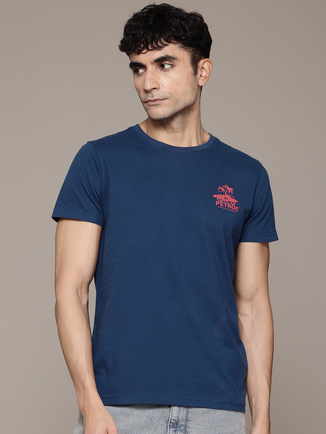 

Petrol Pure Cotton T-shirt, Navy blue