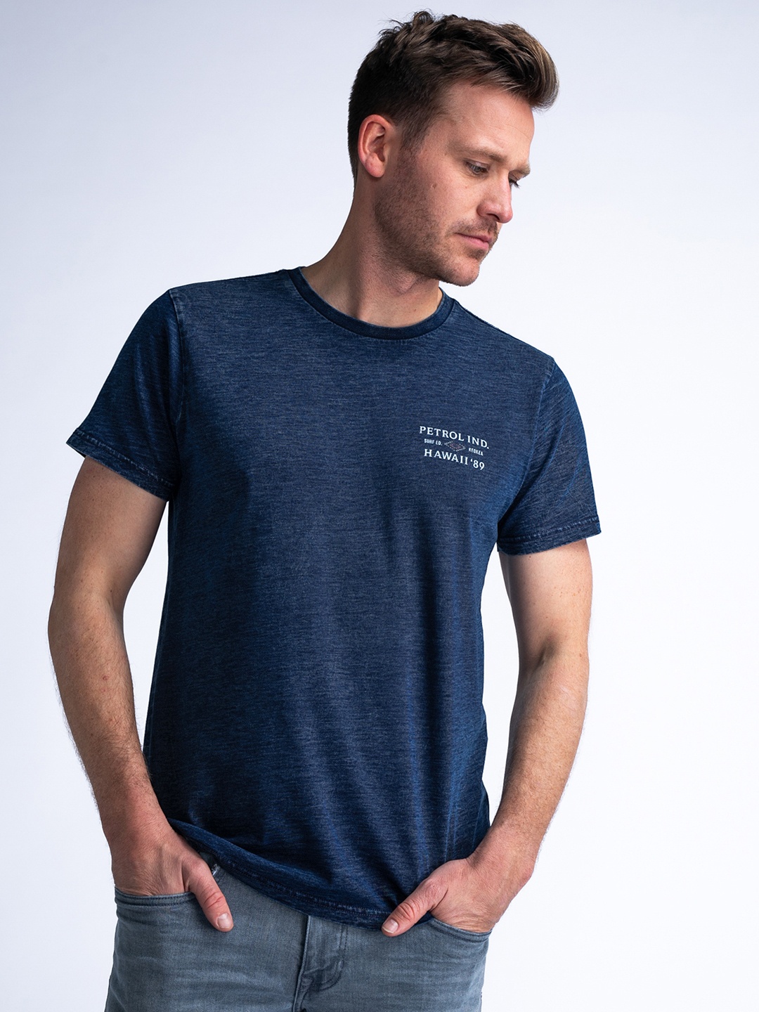

Petrol Pure Cotton T-shirt, Blue