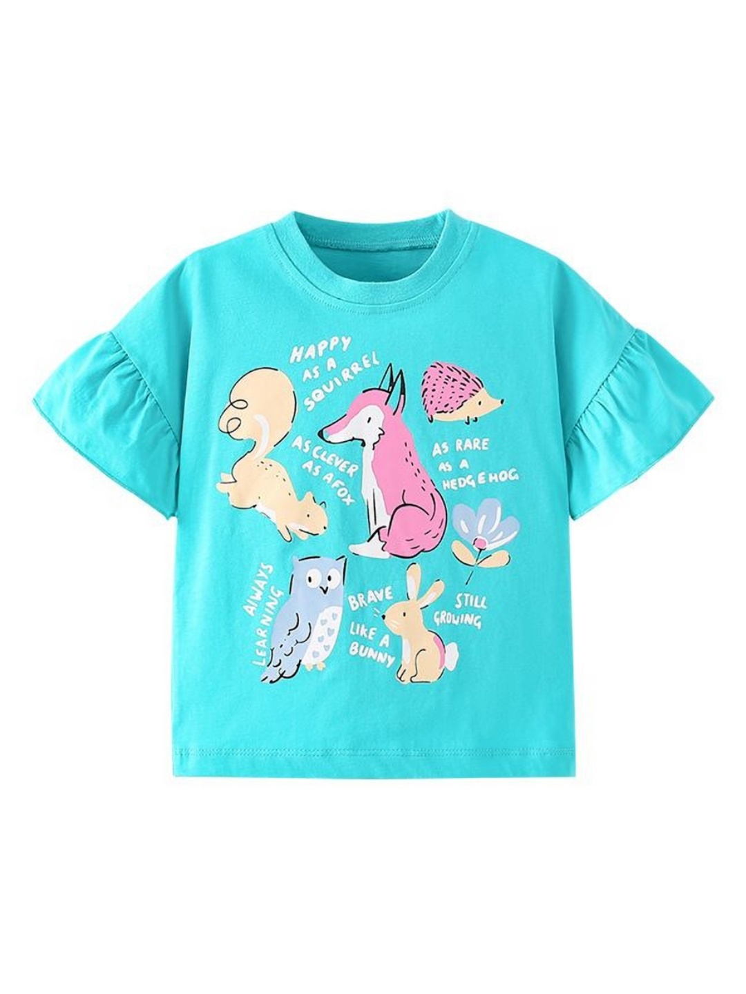 

StyleCast Girls Tribal Printed Mandarin Collar Applique T-shirt, Turquoise blue