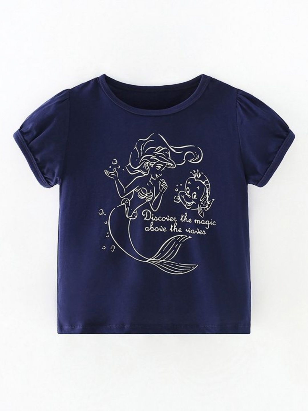 

StyleCast Girls Graphic Printed Round Neck T-shirt, Navy blue