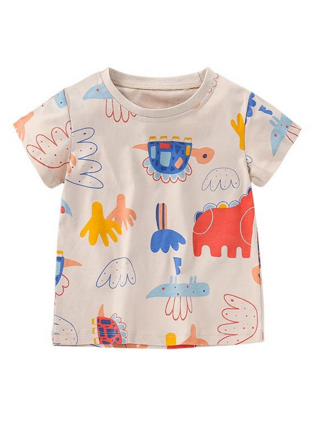 

StyleCast Girls Graphic Printed Round Neck T-shirt, Beige