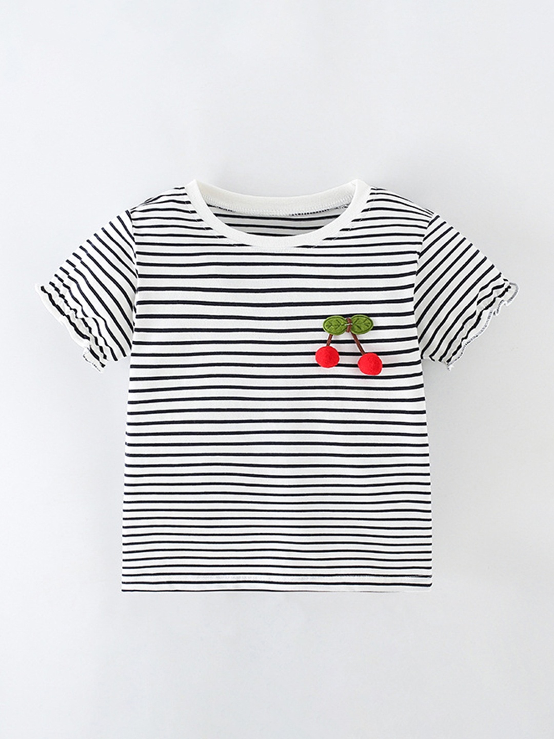 

StyleCast Girls Striped Monochrome Round Neck T-shirt, White
