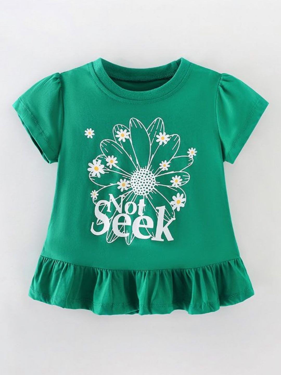 

StyleCast Girls Floral Printed Round Neck T-shirt, Green