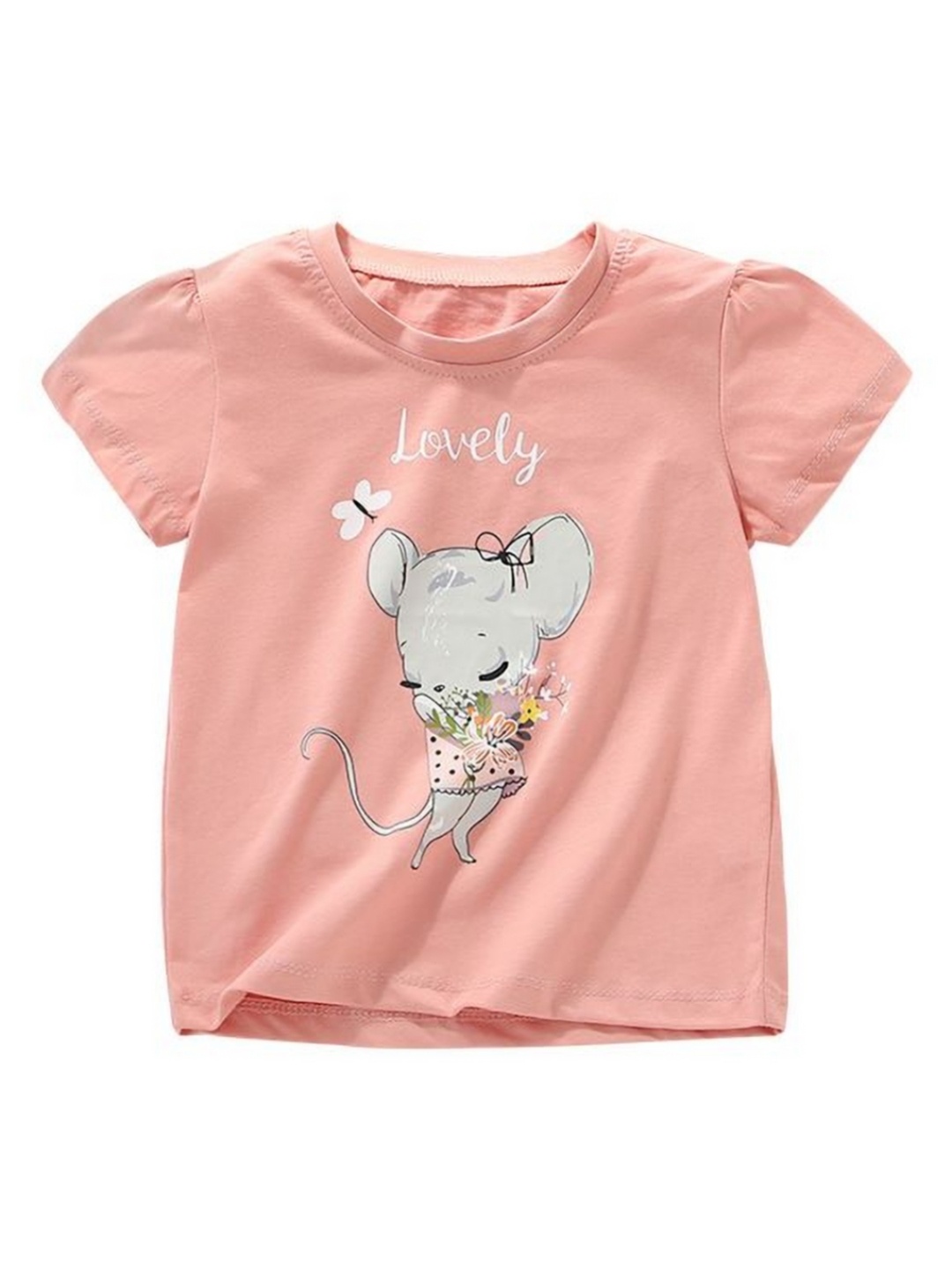 

StyleCast Girls Graphic Printed Round Neck T-shirt, Peach