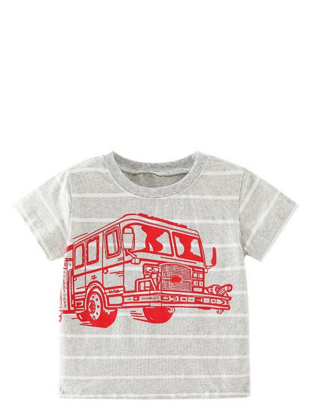 

StyleCast Boys Striped Round Neck Cotton T-shirt, Grey