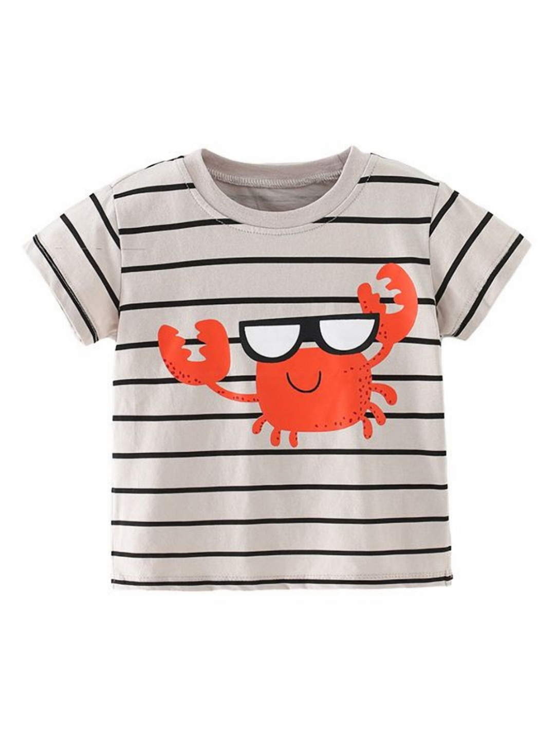 

StyleCast Unisex Striped Round Neck Cotton T-shirt, White