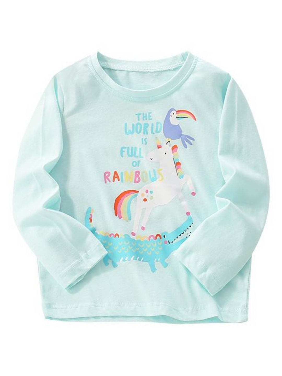 

StyleCast Girls Graphic Printed Round Neck Cotton T-shirt, Turquoise blue