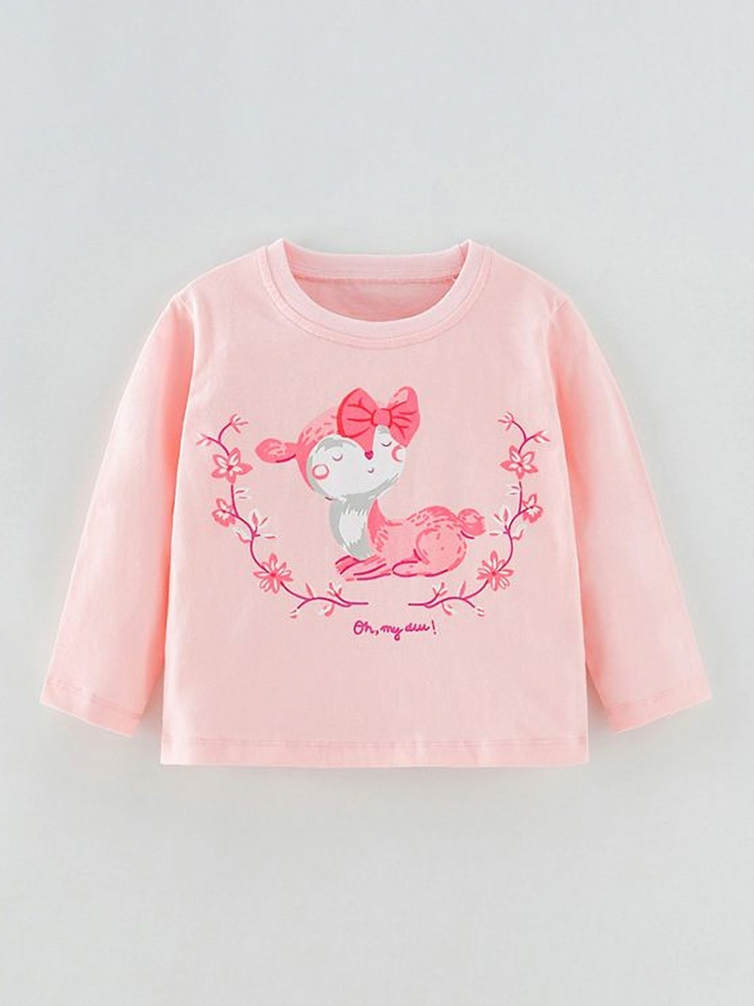 

StyleCast Girls Printed Round Neck Cotton T-shirt, Pink