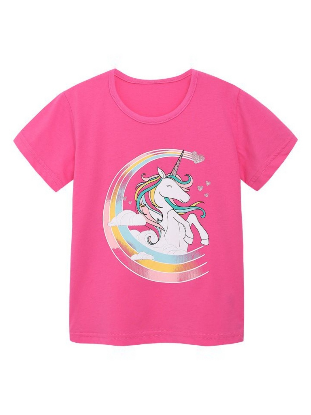 

StyleCast Girls Printed Round Neck Cotton T-shirt, Pink