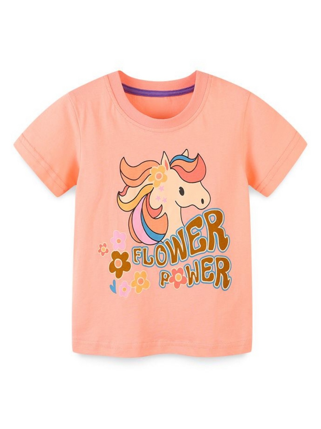 

StyleCast Girls Printed Printed Round Neck Cotton T-shirt, Orange