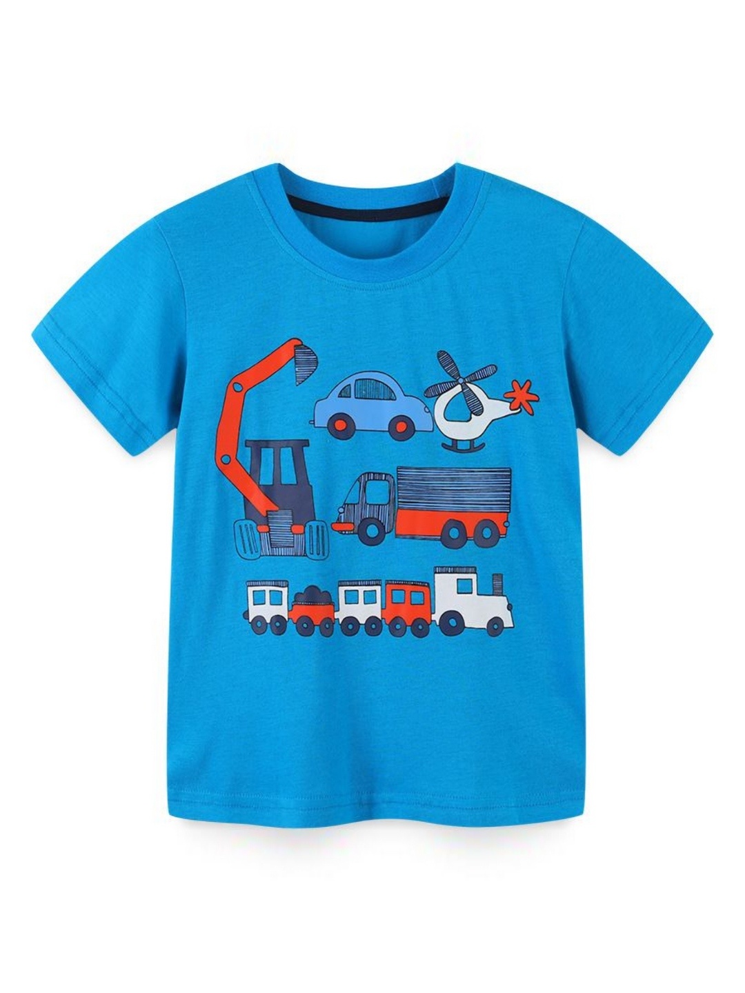 

StyleCast Boys Printed Solid Round Neck Cotton T-shirt, Blue