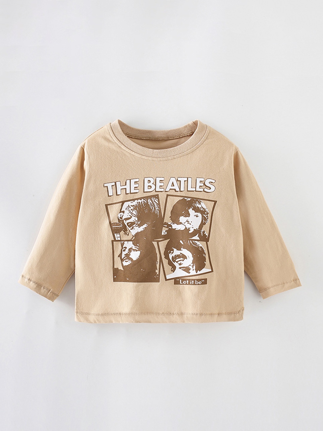 StyleCast Boys Typography Printed Round Neck Cotton T-shirt, Beige