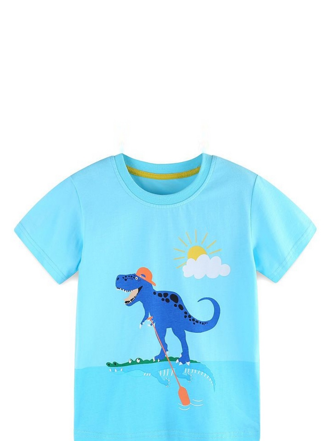 

StyleCast Boys Graphic Printed Solid Round Neck Cotton T-shirt, Turquoise blue