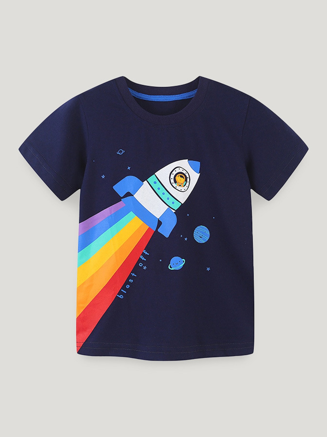 

StyleCast Boys Printed Round Neck Cotton T-shirt, Navy blue