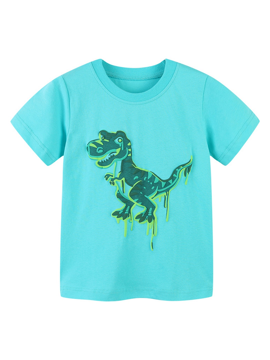 

StyleCast Boys Printed Solid Round Neck Cotton T-shirt, Turquoise blue