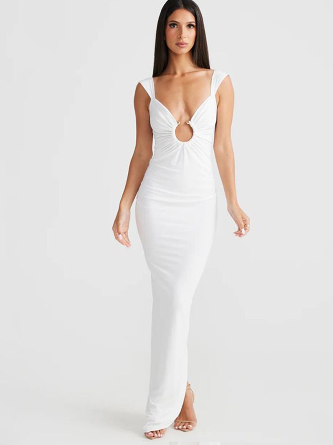 

StyleCast x Revolte Applique Maxi Dress, White