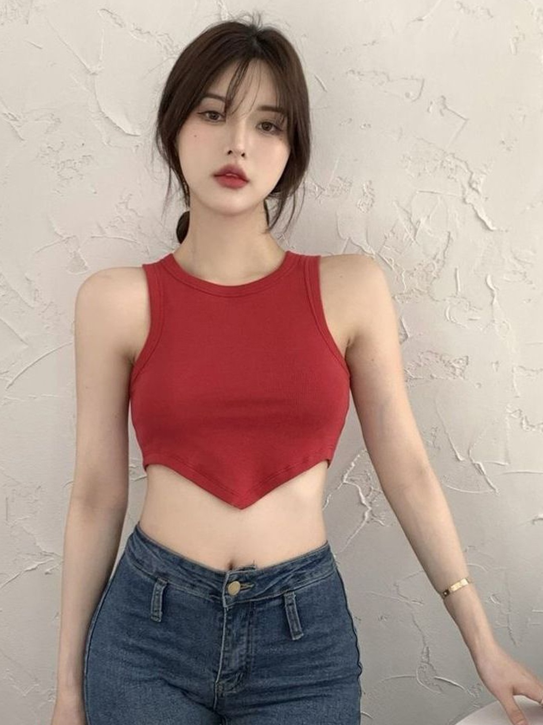 

StyleCast x Revolte Tank Crop Top, Red