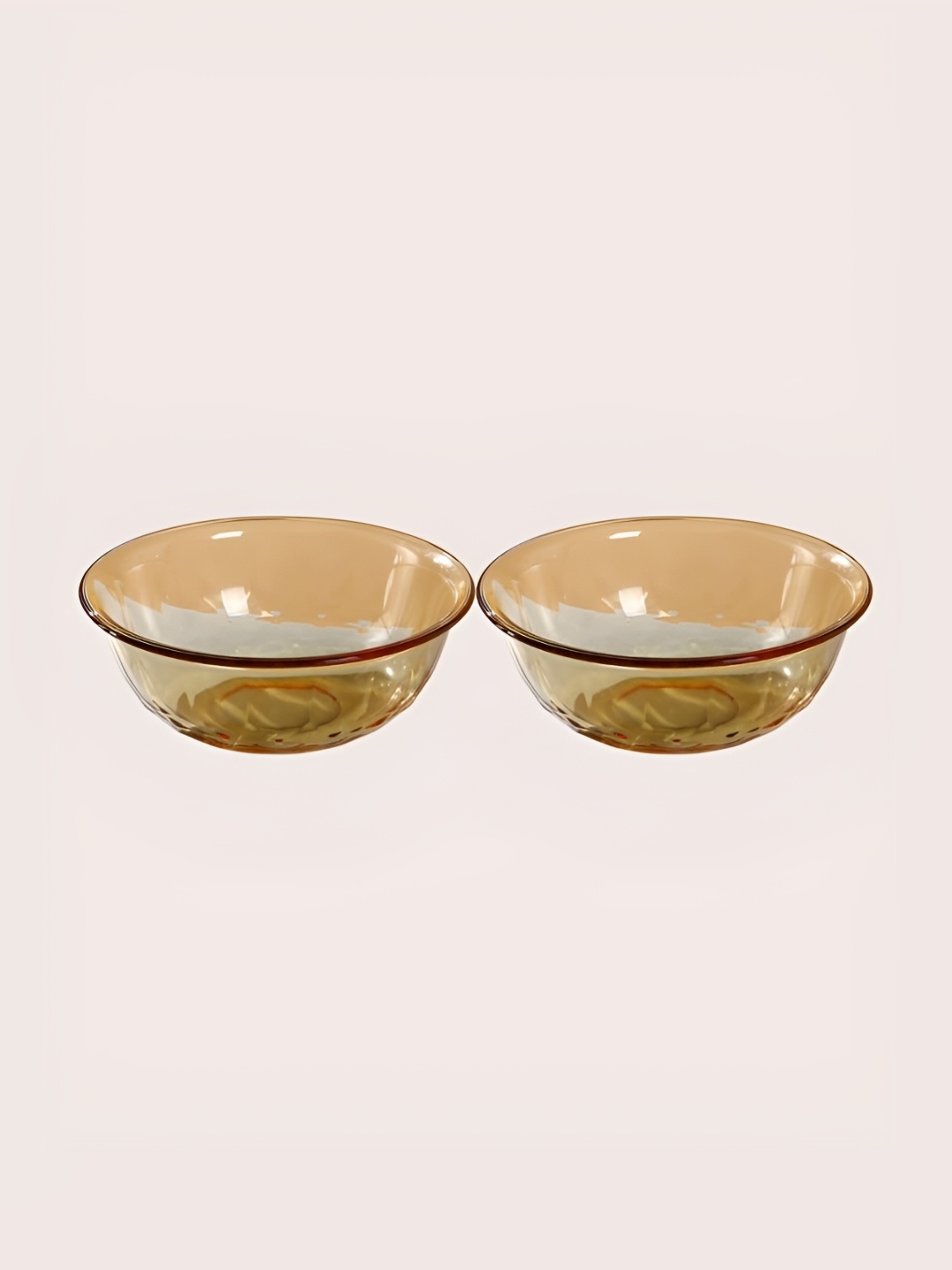 

Kuber Industries Yellow 2 Pieces Glossy Glass Bowl 1.9L