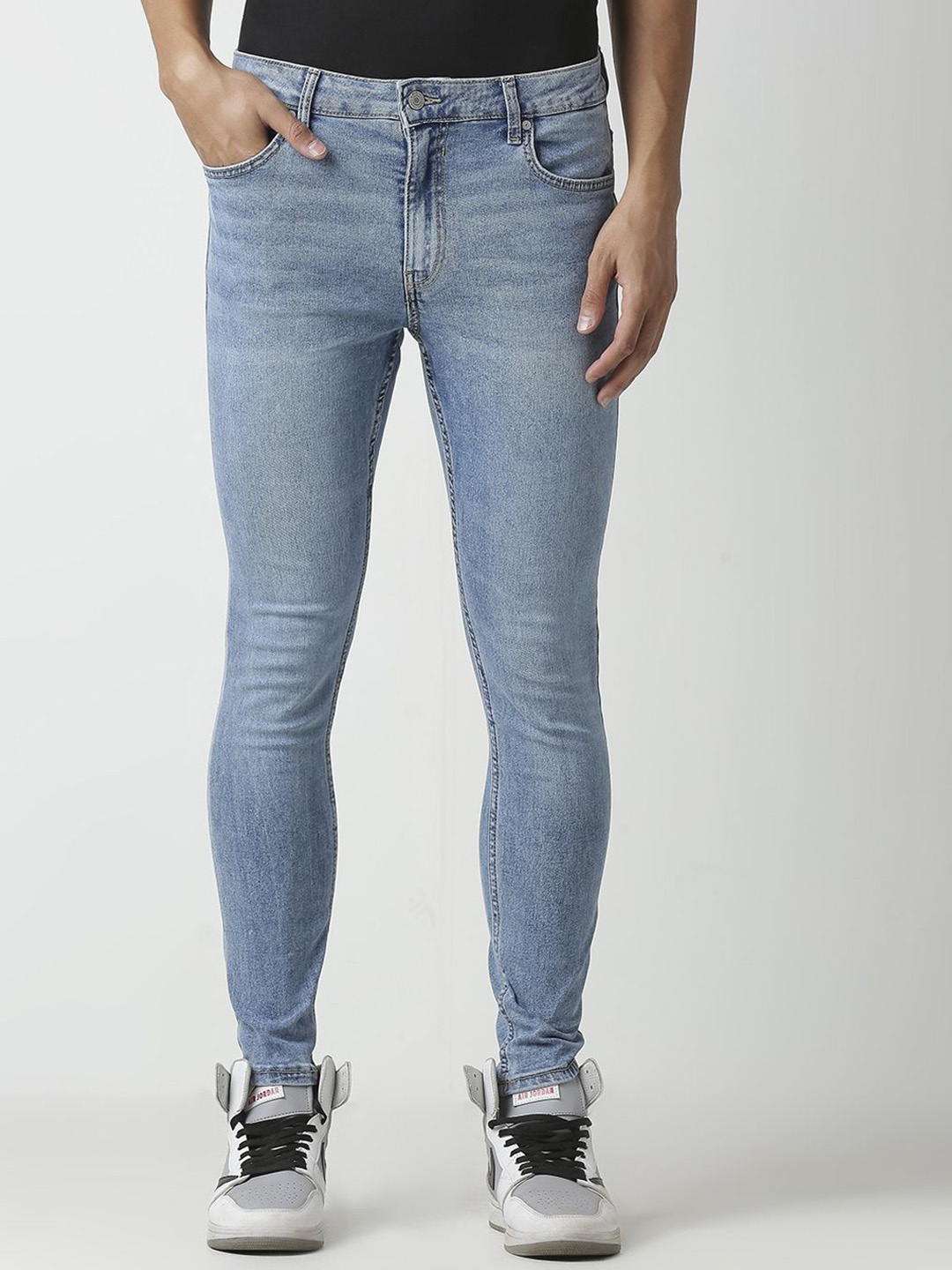 

LOVEGEN Men Skinny Fit Clean Look Light Fade Cotton Stretchable Jeans, Blue