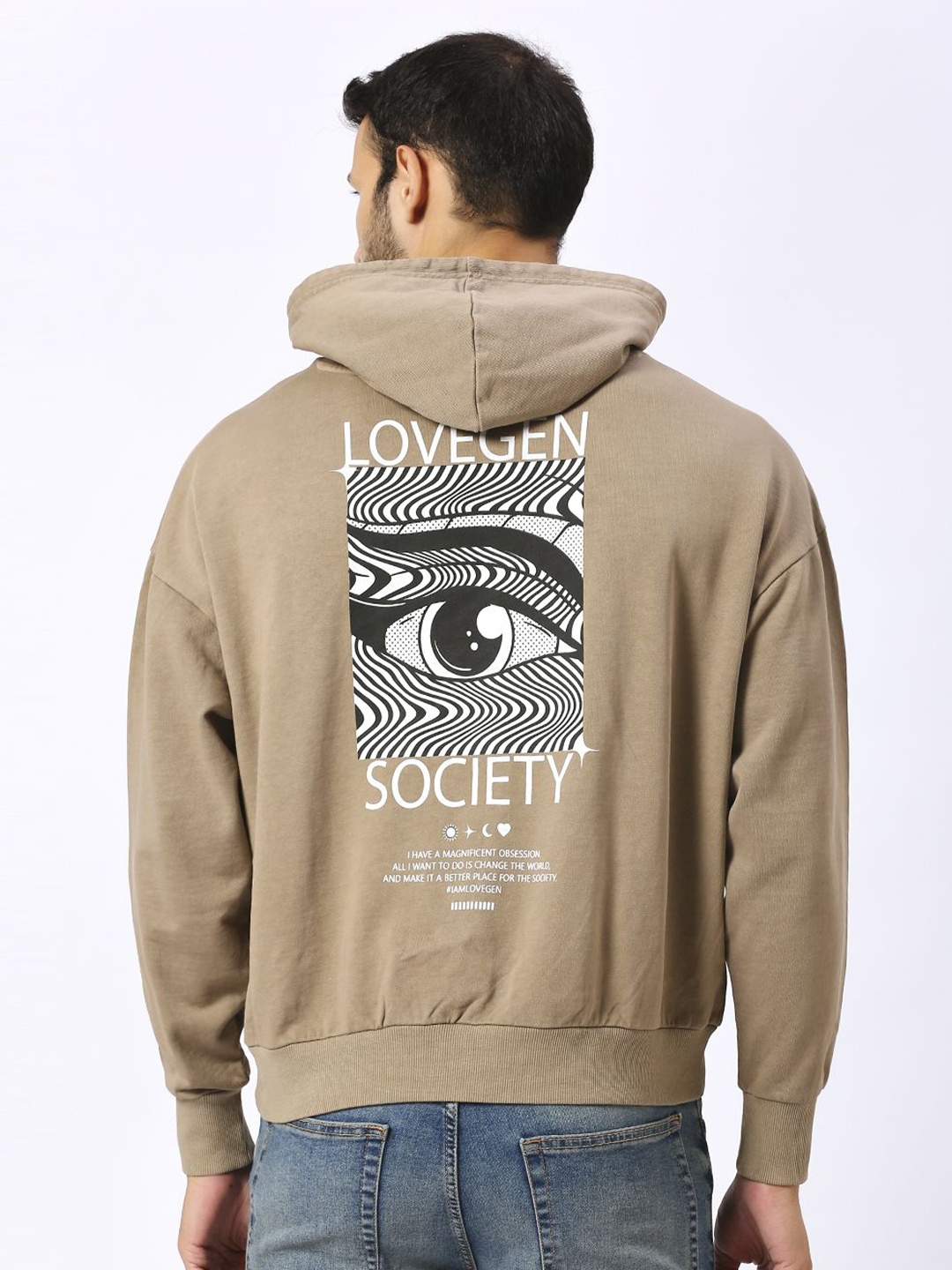 

LOVEGEN Men Hooded Cotton Sweatshirt, Grey