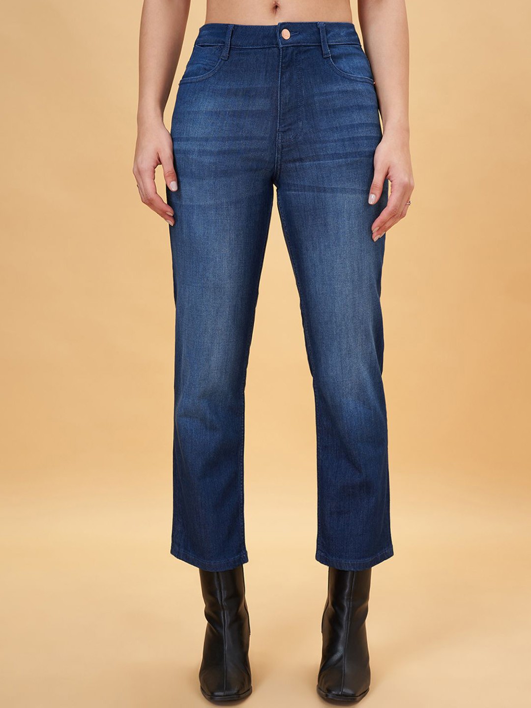 

SF JEANS by Pantaloons Women Mid-Rise Clean Look Light Fade Cropped Jeans, Blue