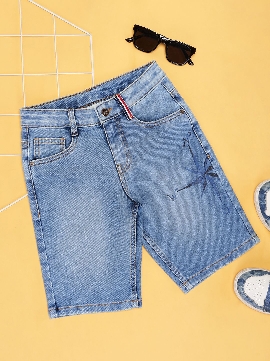 

Pantaloons Junior Boys Mid Rise Denim Shorts, Blue