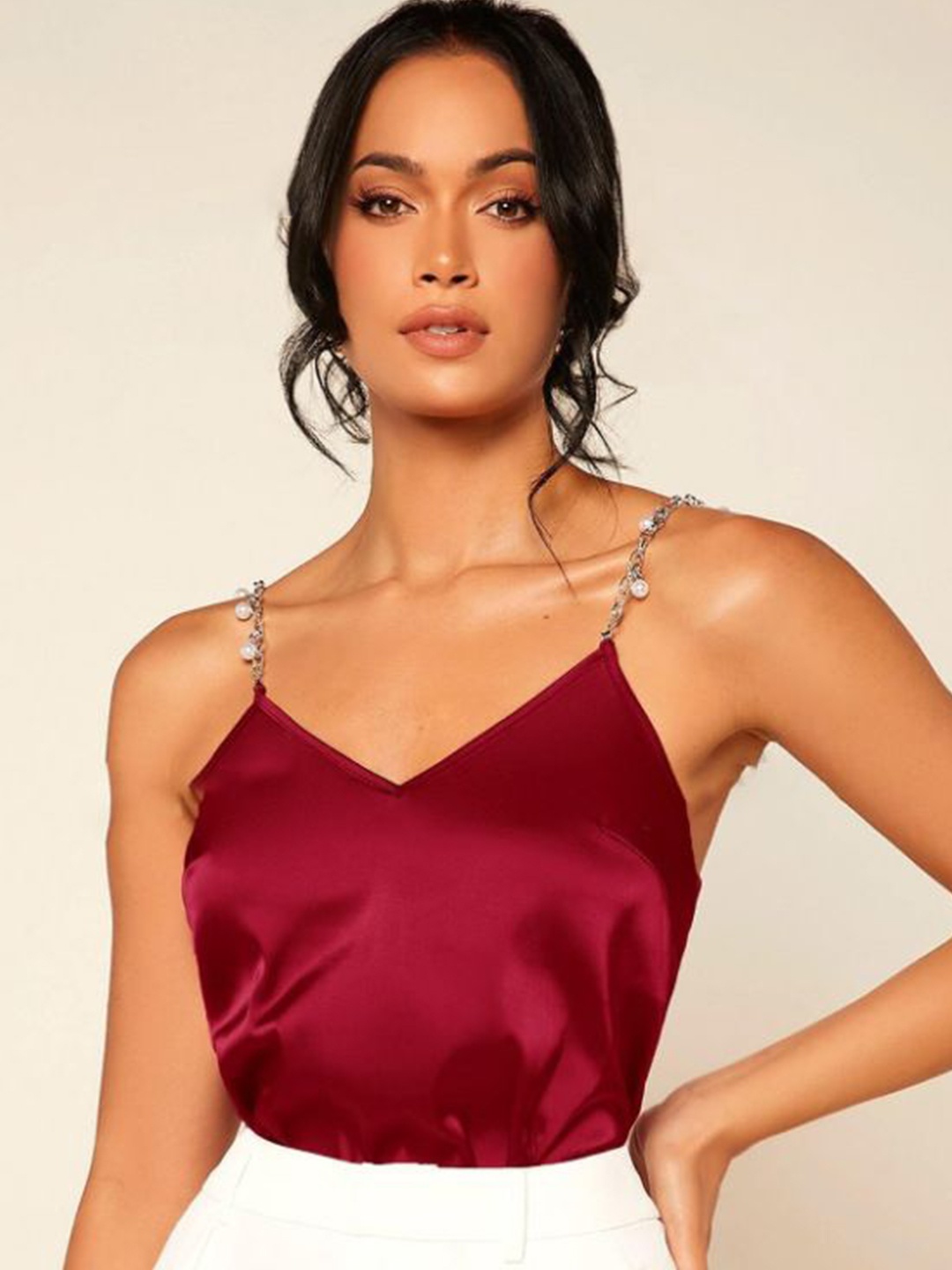 

StyleCast Satin Top, Magenta