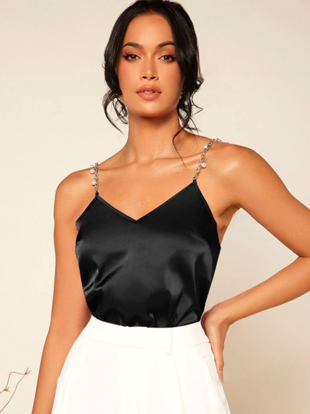

StyleCast Satin Top, Black