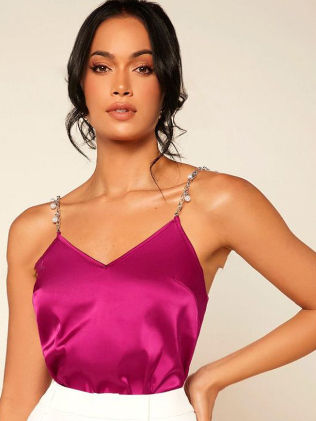 

StyleCast Satin Top, Pink