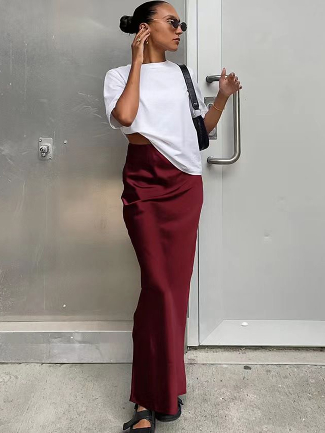 

StyleCast Women Straight Maxi Skirt, Magenta