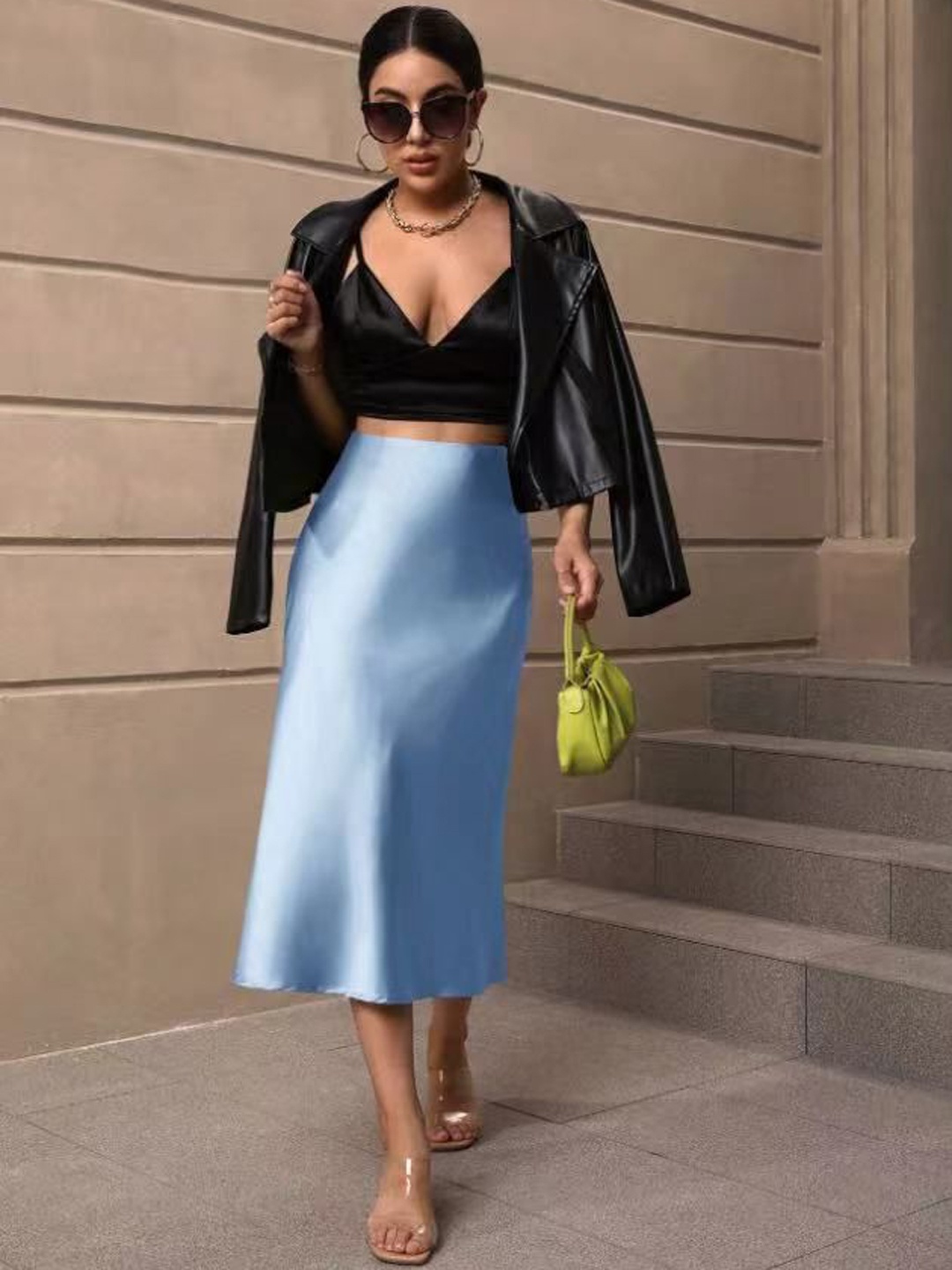 

StyleCast A-Line Midi Skirt, Blue