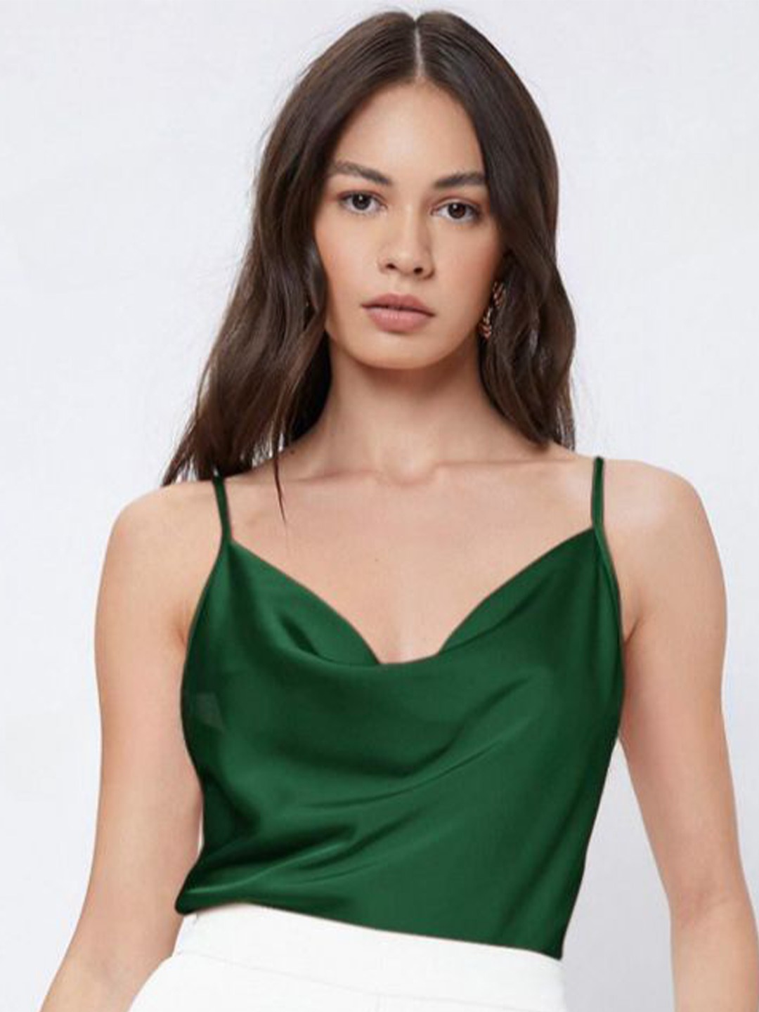 

StyleCast Cowl Neck Shoulder Straps Top, Green