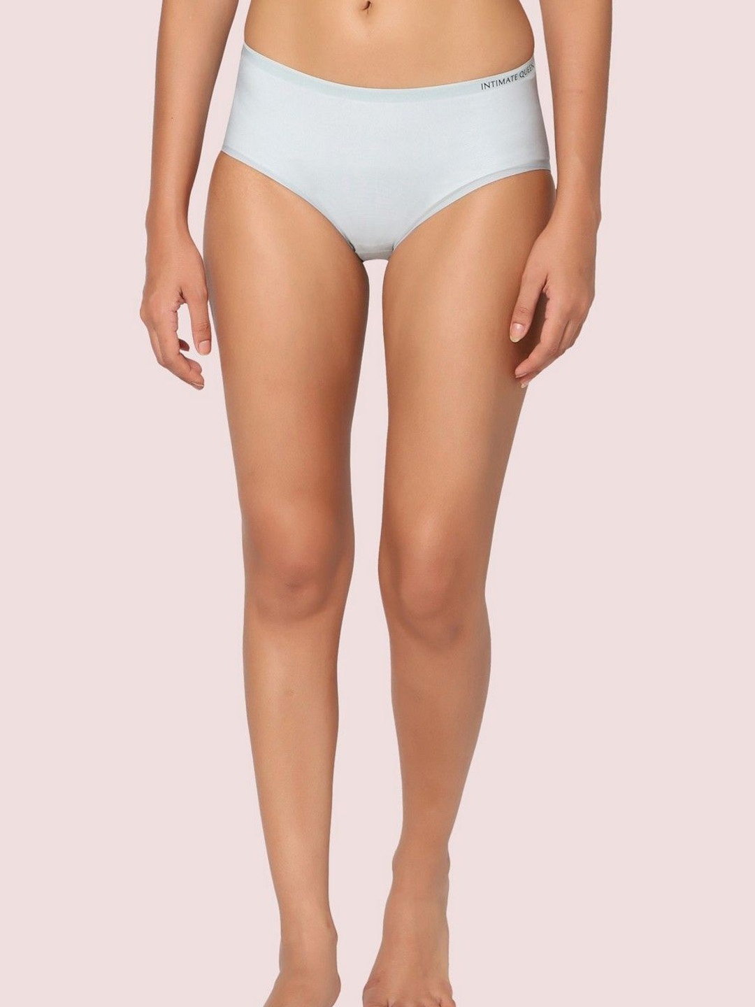 

INTIMATE QUEEN Mid-Rise Anti- Bacterial Seamless Bliss: Blue Ultra-light Maternity Briefs