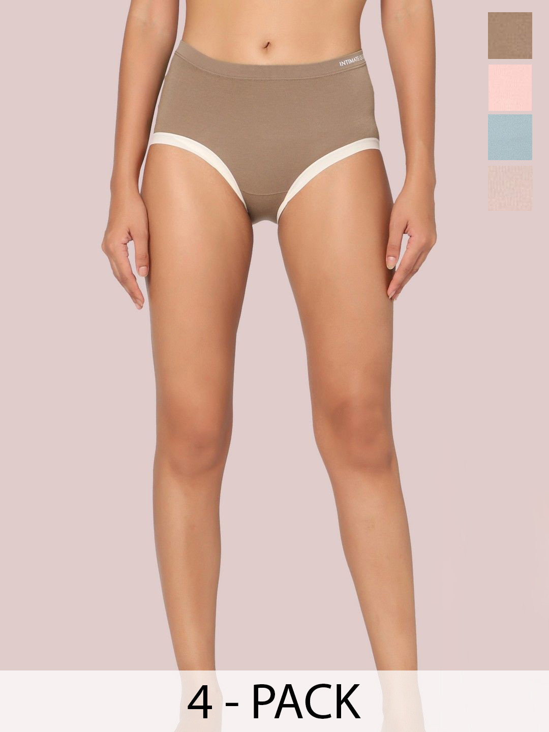 

INTIMATE QUEEN Pack Of 4 Yew Tree Bae Antibacterial Full Coverage Cotton Hipster Briefs, Lavender
