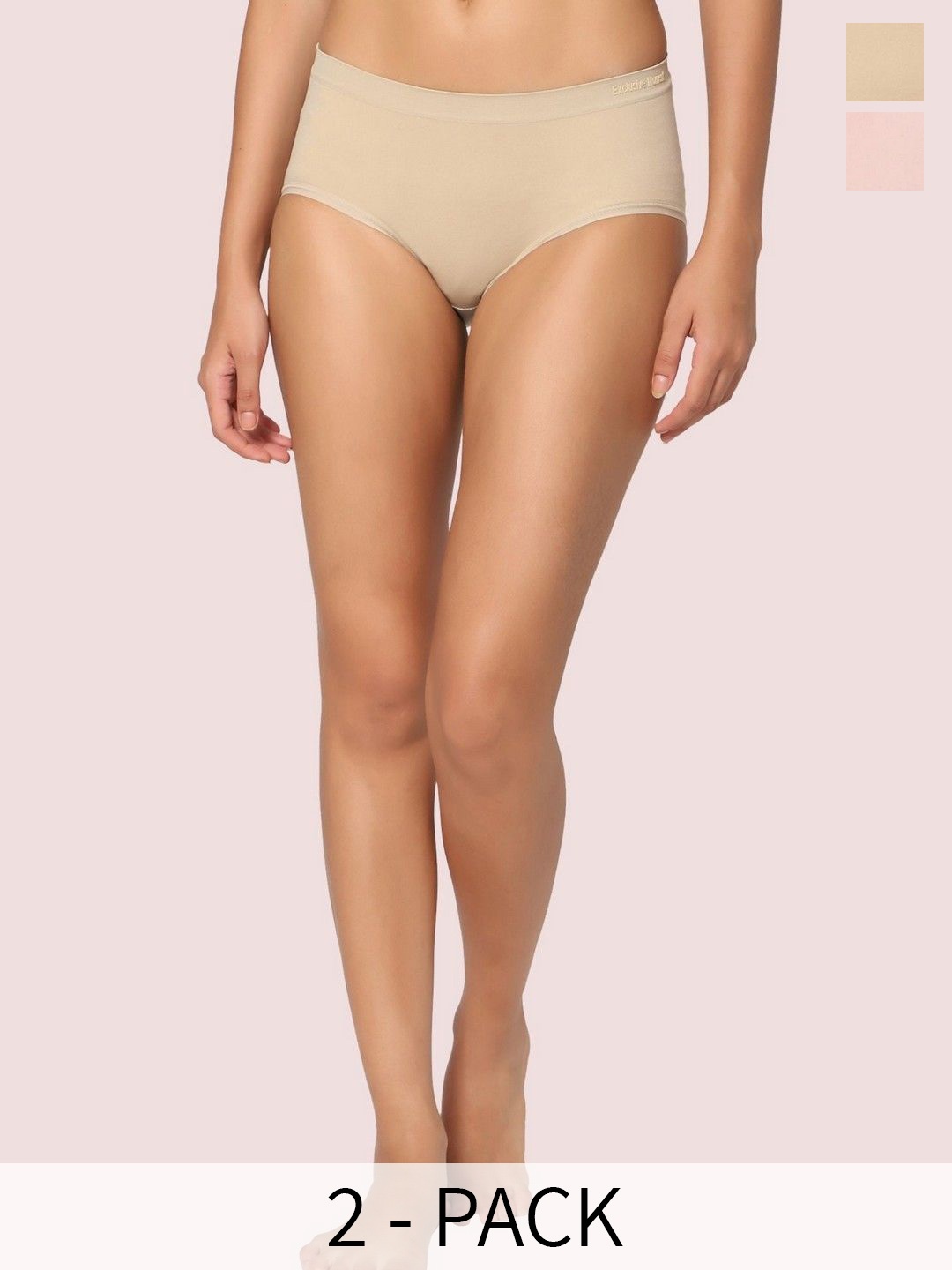

INTIMATE QUEEN Pack Of 2 Mid-Rise Hipster Briefs With Anti Bacterial, Pink