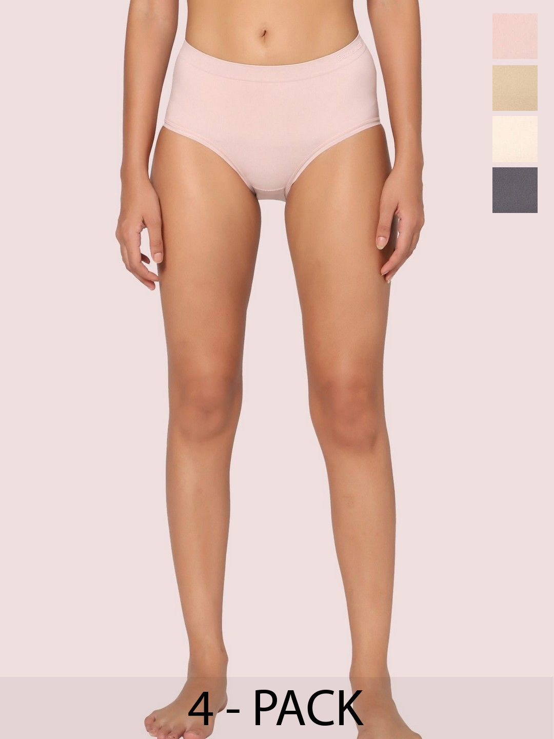 

INTIMATE QUEEN Pack Of 4 Mid Rise Anti Bacterial Hipster Briefs, Pink