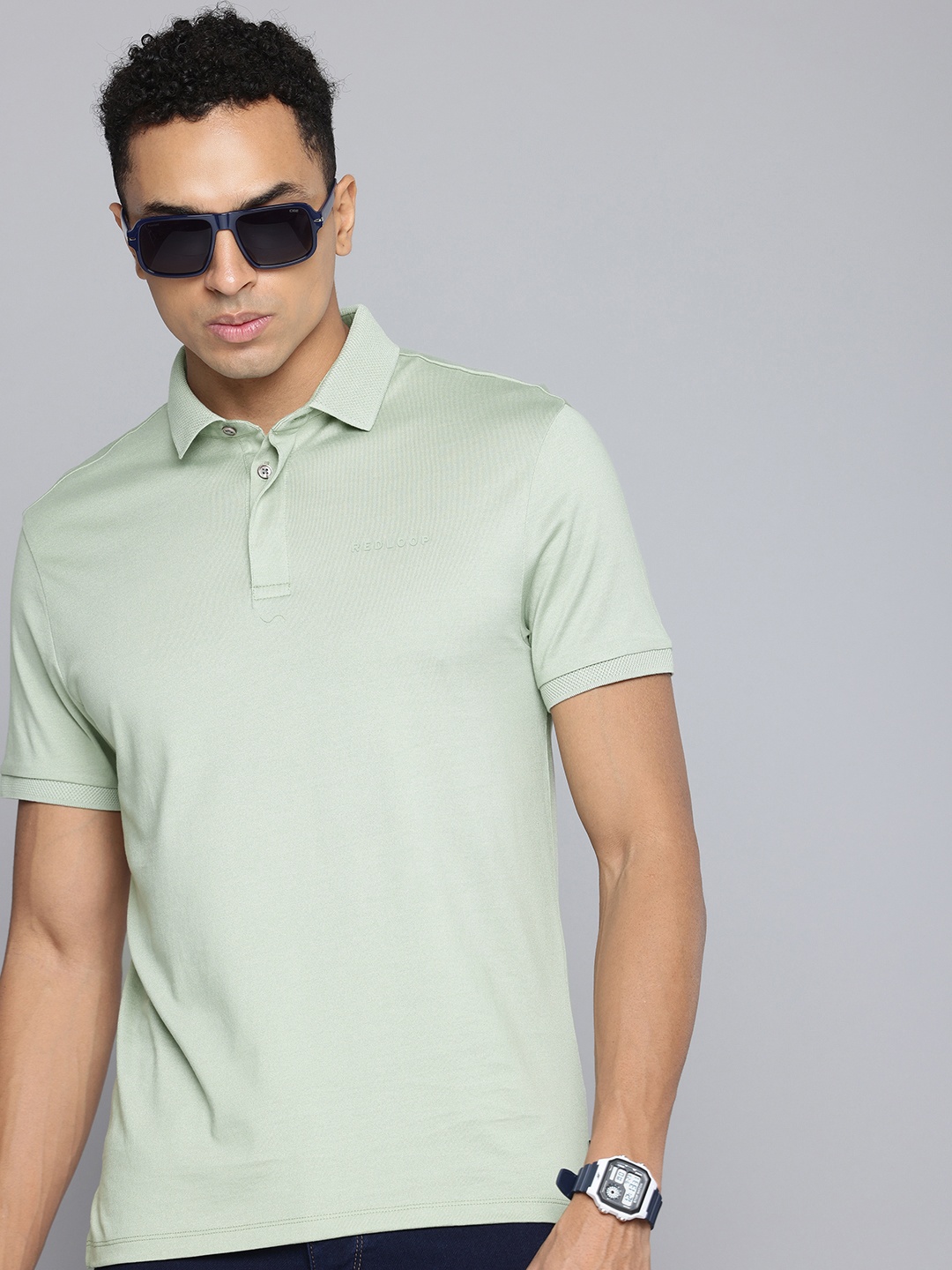 

Levis Polo Collar Pure Cotton Slim Fit T-shirt, Green