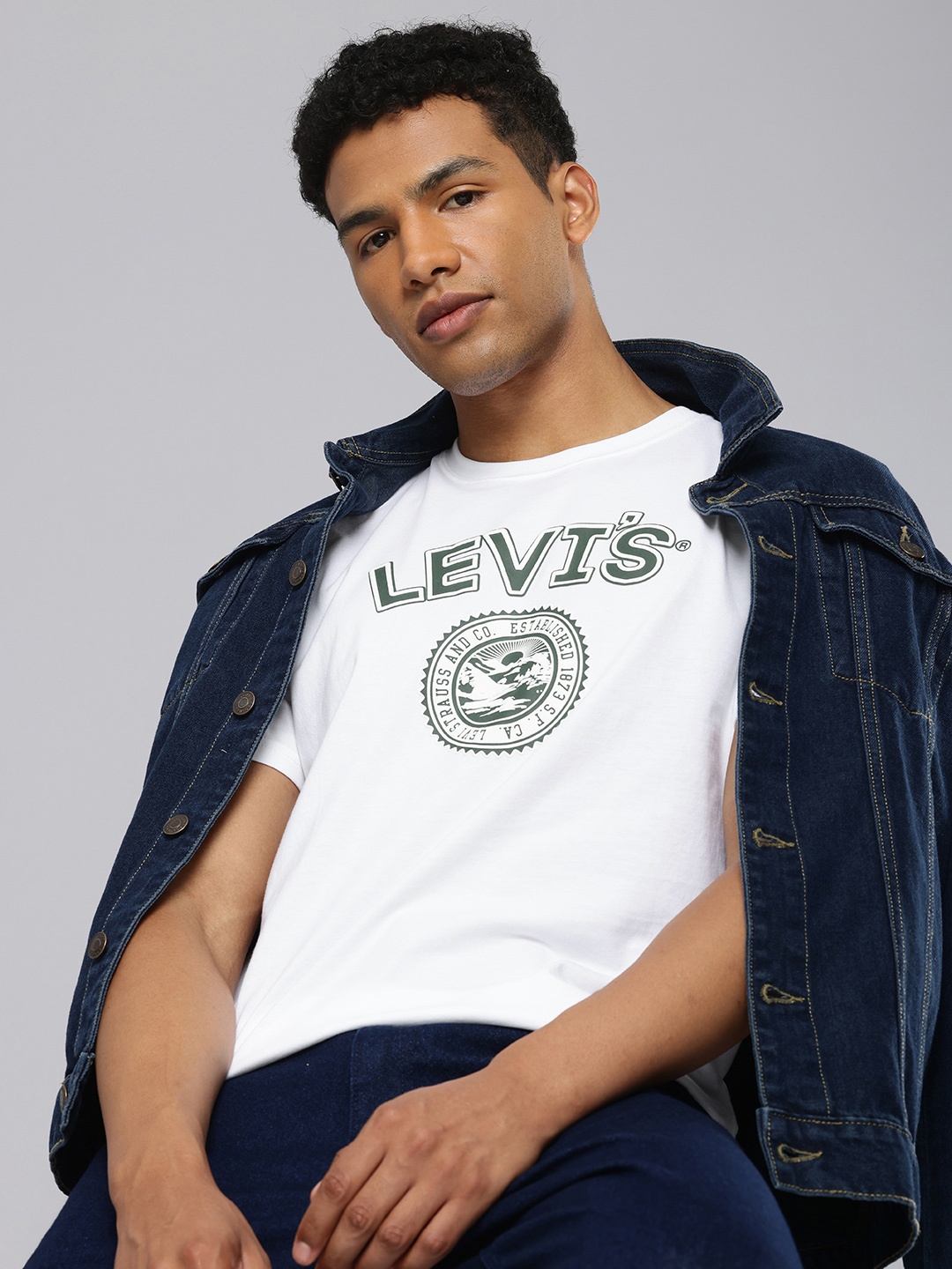 

Levis Brand Logo Printed Pure Cotton T-shirt, White