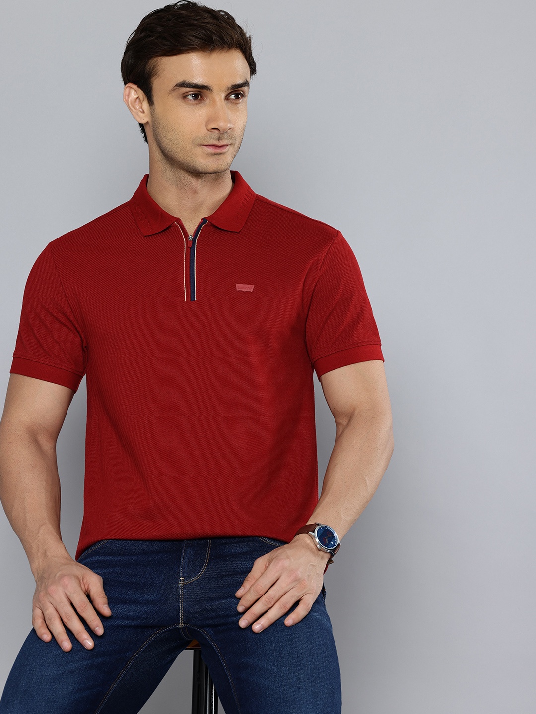 

Levis Polo Collar Slim Fit T-shirt, Rust