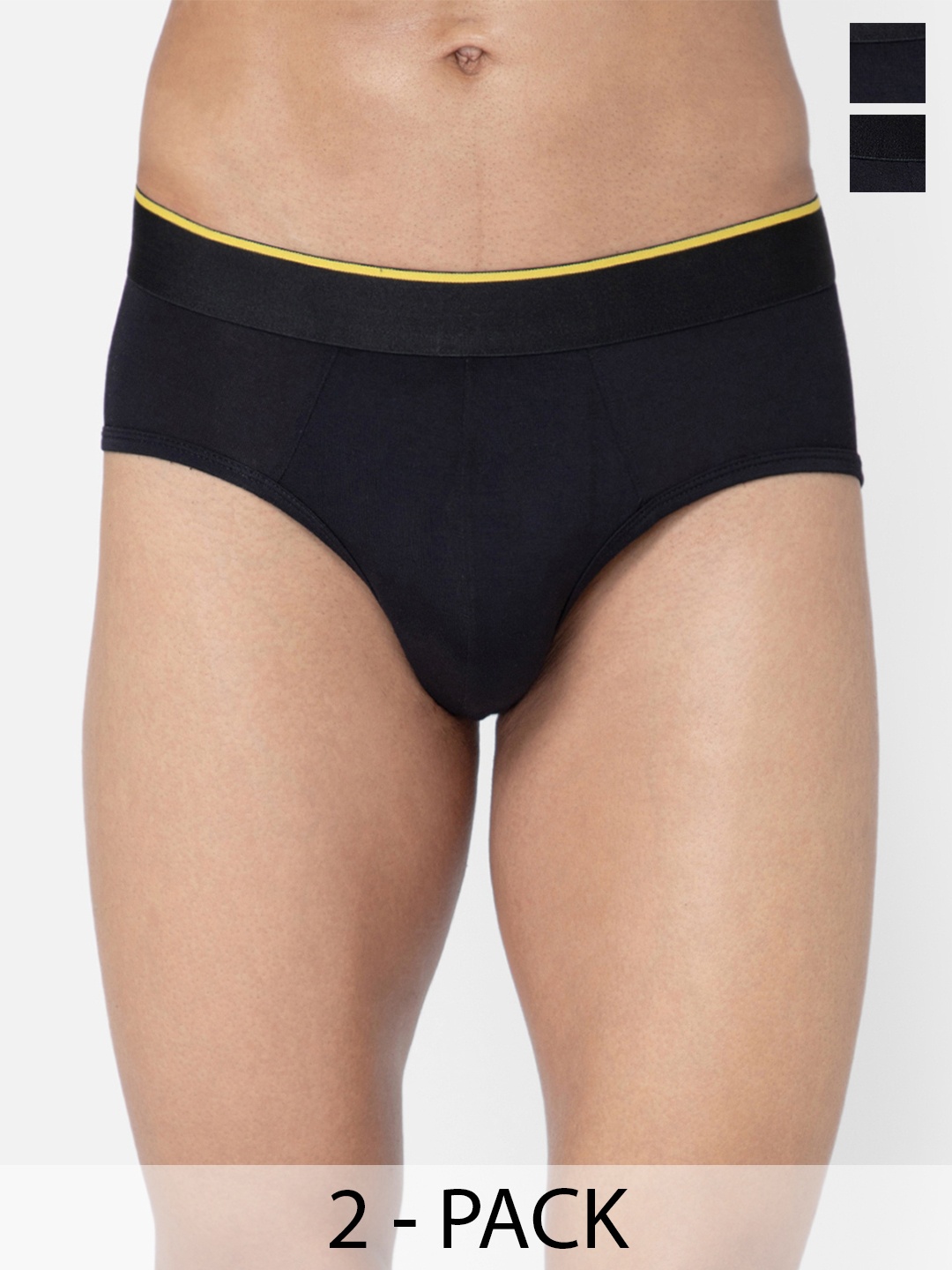 

bummer Pack of 2 Mid- Rise Basic Briefs BRNXNX02S, Black