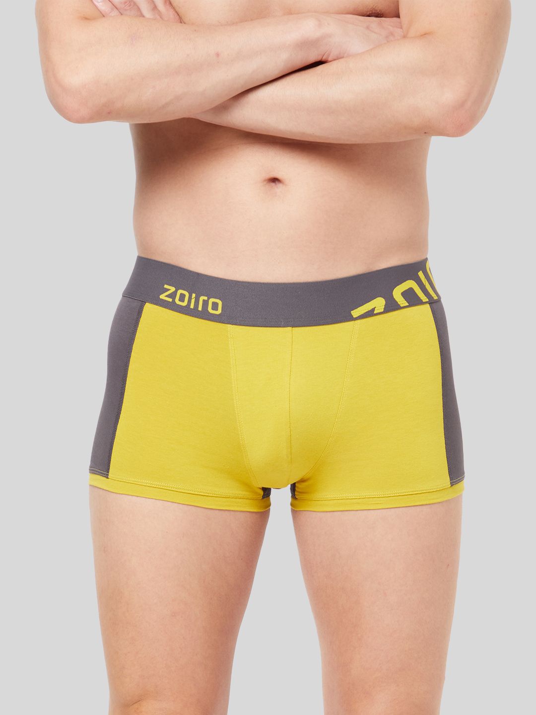 Zoiro Colorblocked Outer Elastic Trunk-ZO-TR-32-SUCR-S-1PC, Yellow