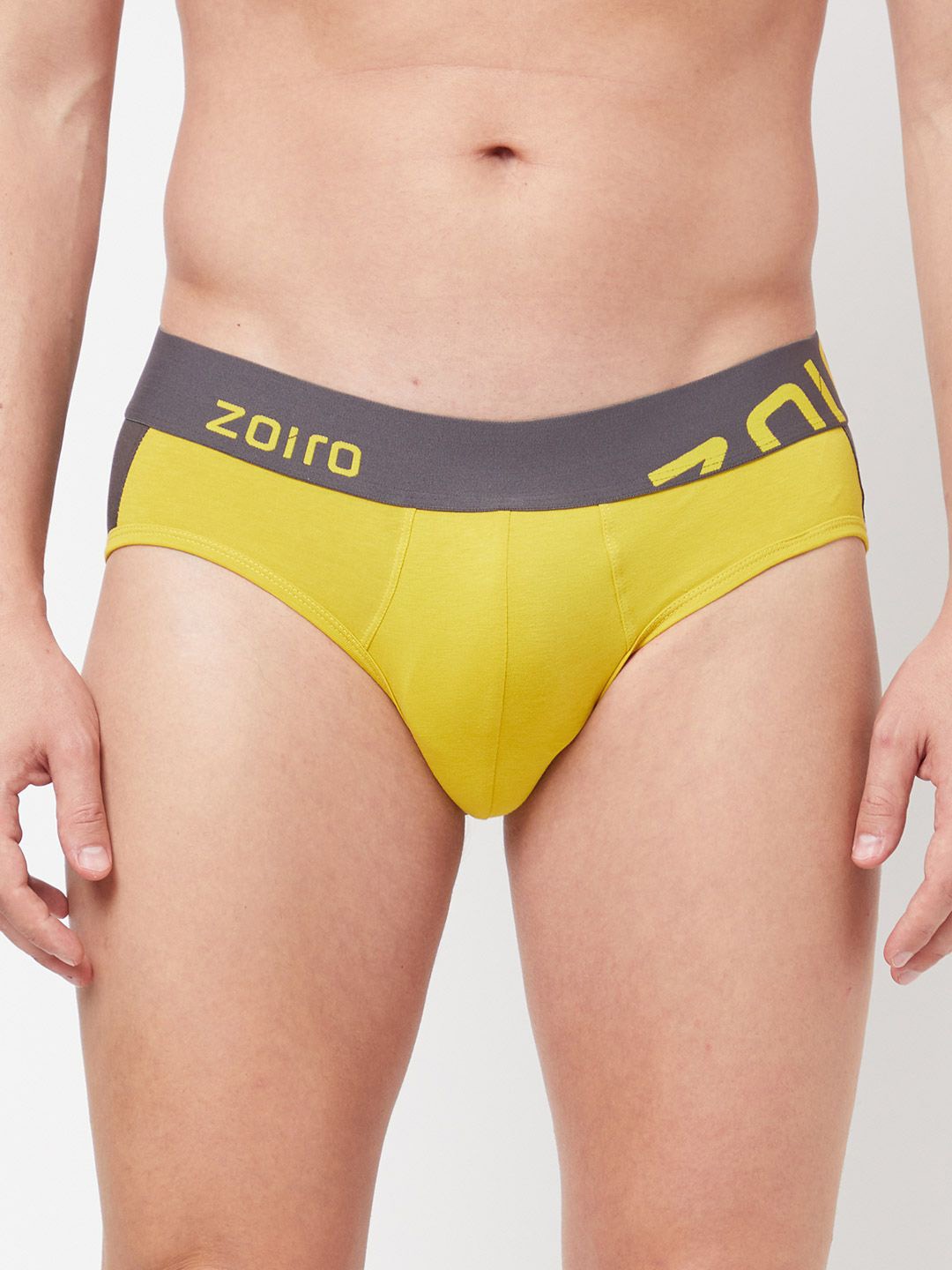 

Zoiro Men Colorblocked Mid-Rise Anti Microbial Basic Briefs ZO-BRI-31-SUCR-S-1PC, Yellow
