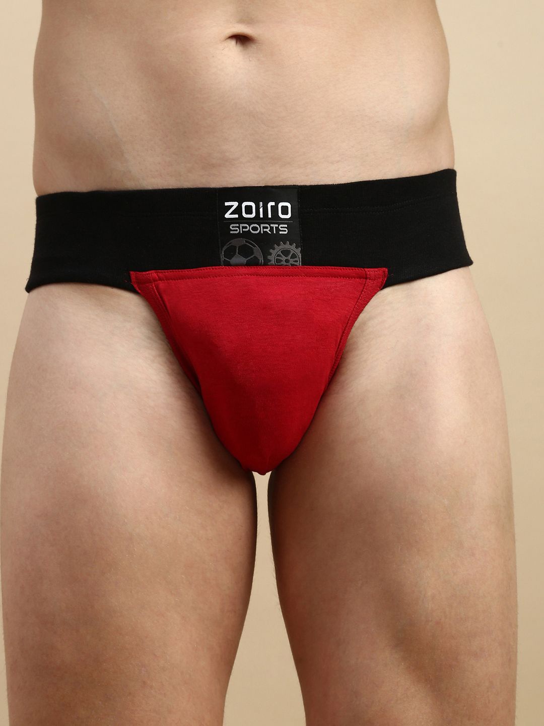 

Zoiro Men Colourblocked Mid-Rise Sports Briefs ZO-BRI-514-CR-S-1PC, Red