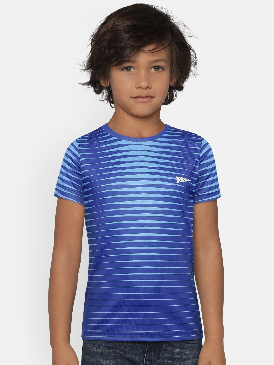 

321 Sportswear Boys Blue Printed Round Neck T-shirt