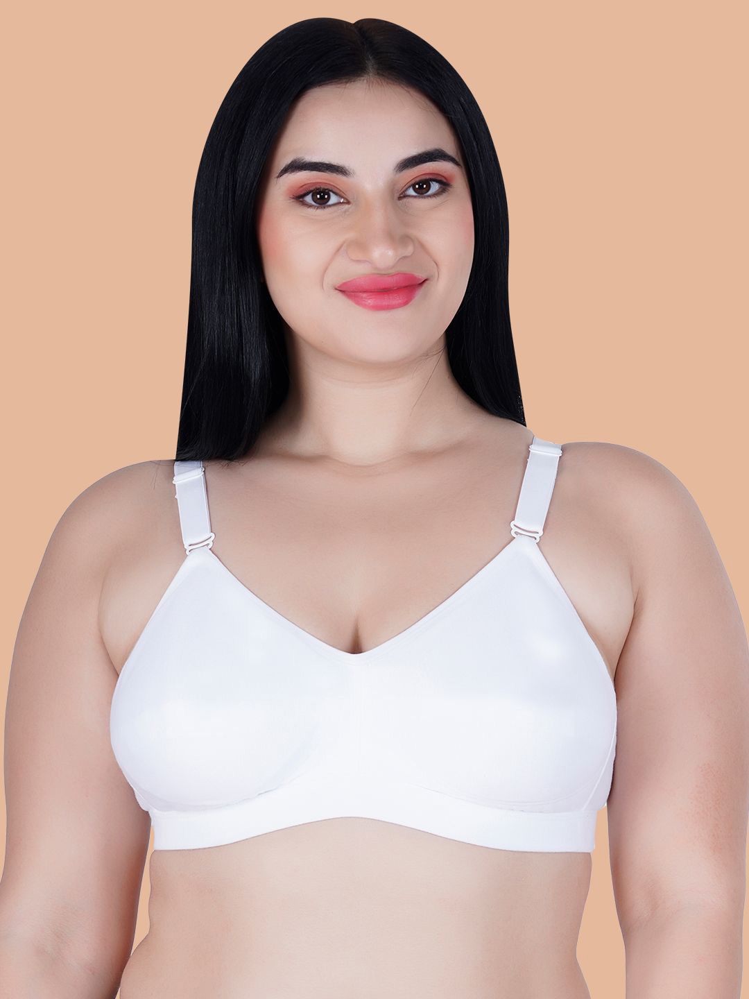 

Souminie Full Coverage Non Padded Cotton Everyday Bra- All Day Comfort, White