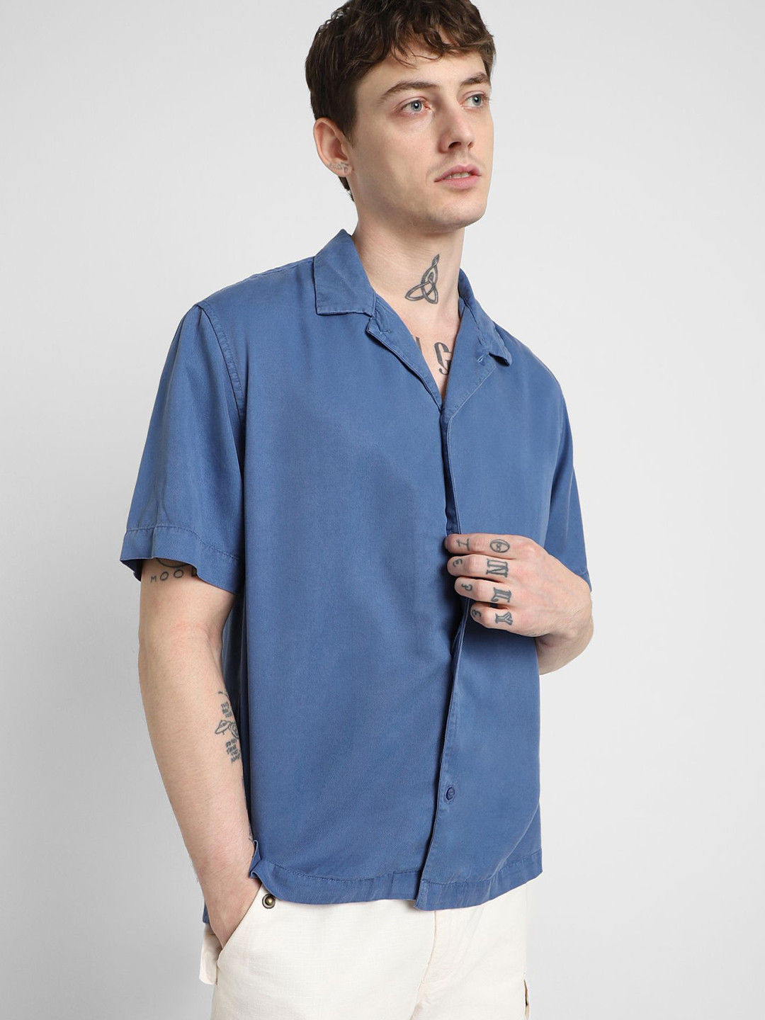 

FOREVER 21 Men Opaque Casual Shirt, Navy blue
